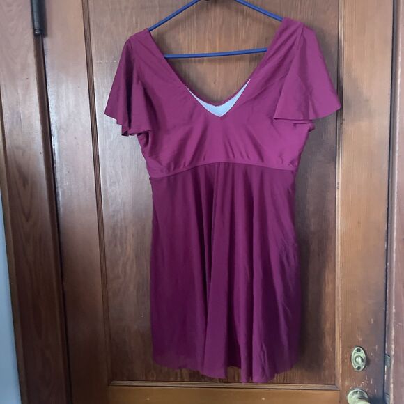 Blooming Jelly Women's Tummy Control One Piece Ruffle V Neck Swimsuit NWT XXL - Picture 4 of 7